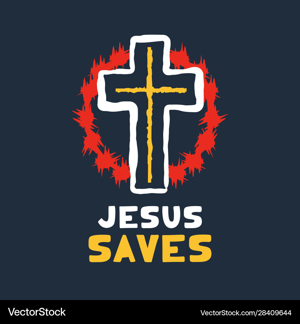 Jesus rettet - Religiöse Kunst Vektorbild