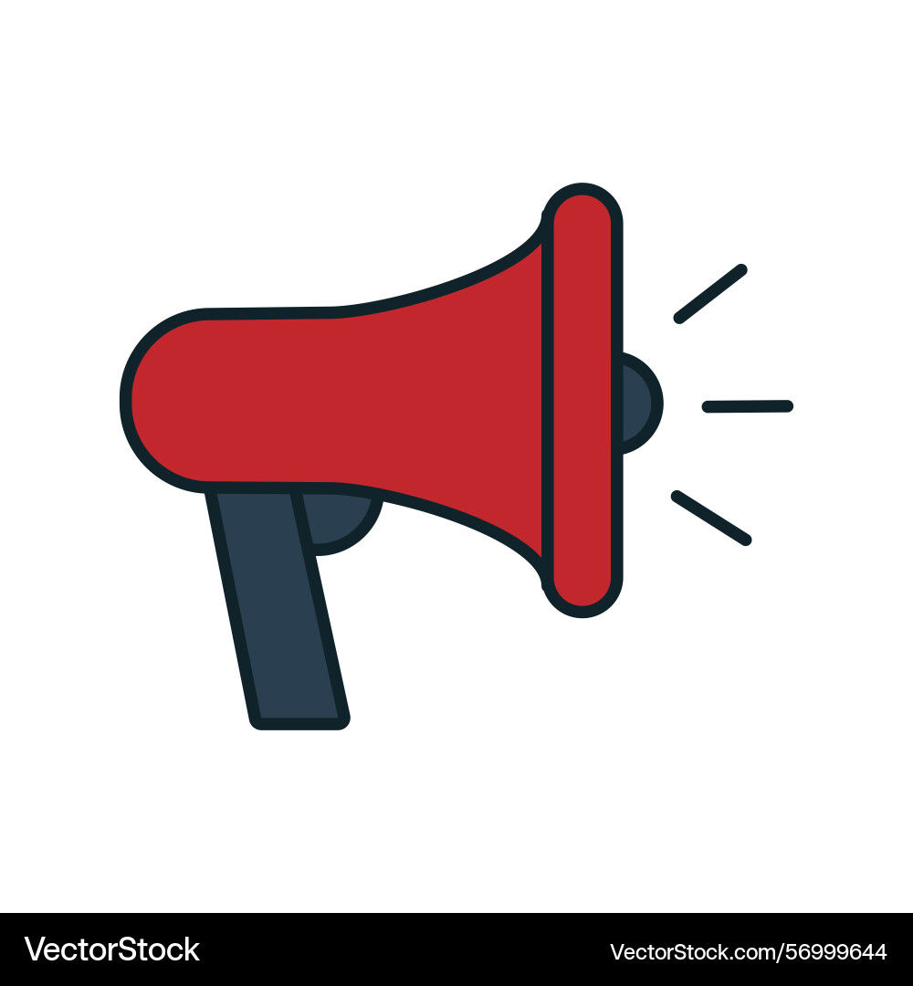 Loudspeaker amplifying a message at an event Vector Image