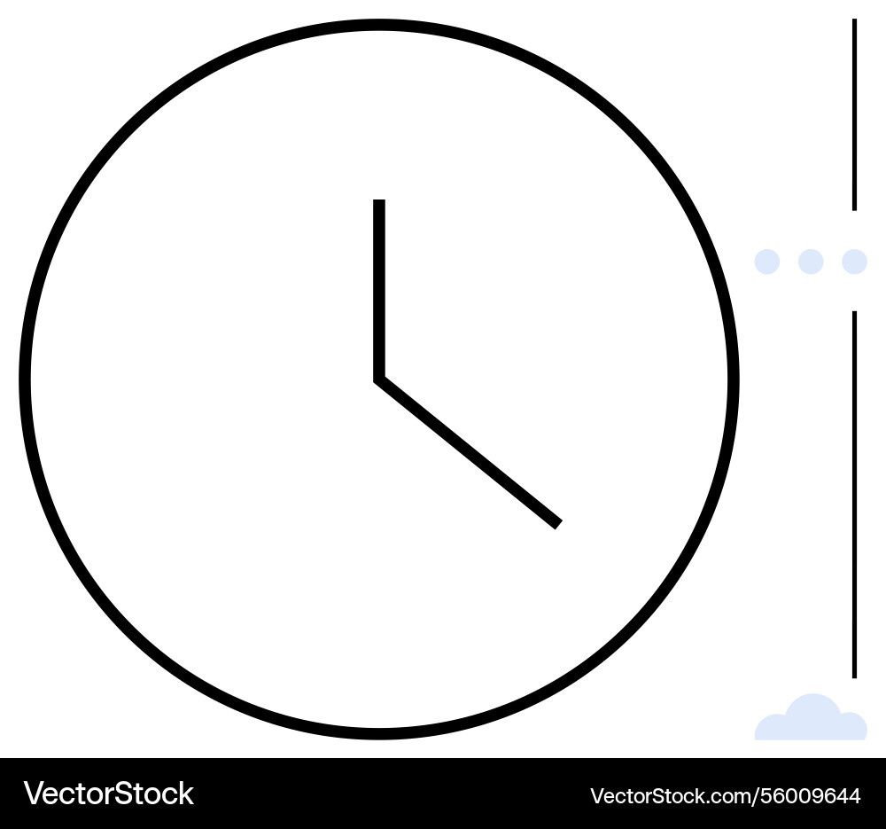 Minimal clock design representing time alongside Minimal clock design representing time alongside vector image