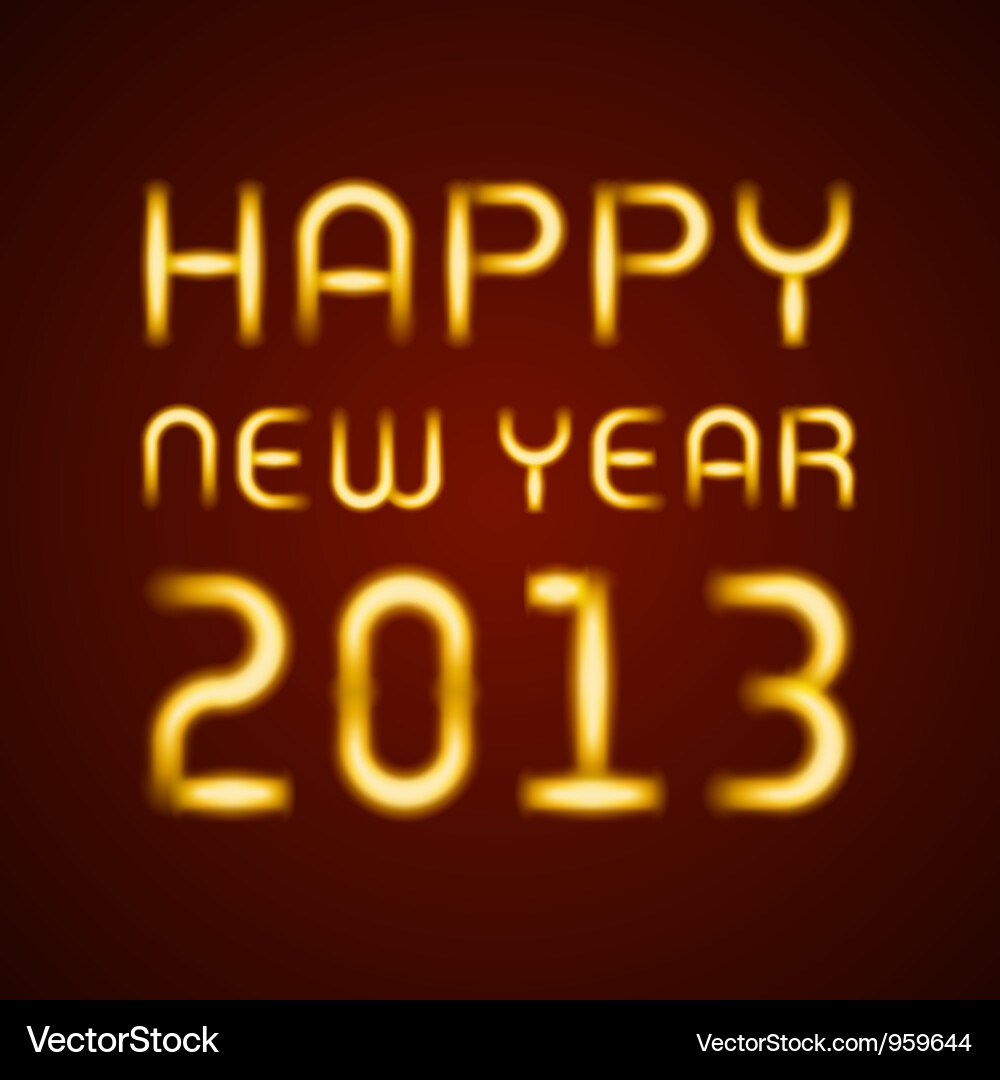 Neon Happy New Year Sign vector image