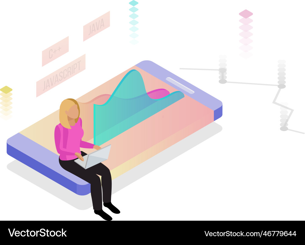 Programming isometric concept Programming isometric concept vector image