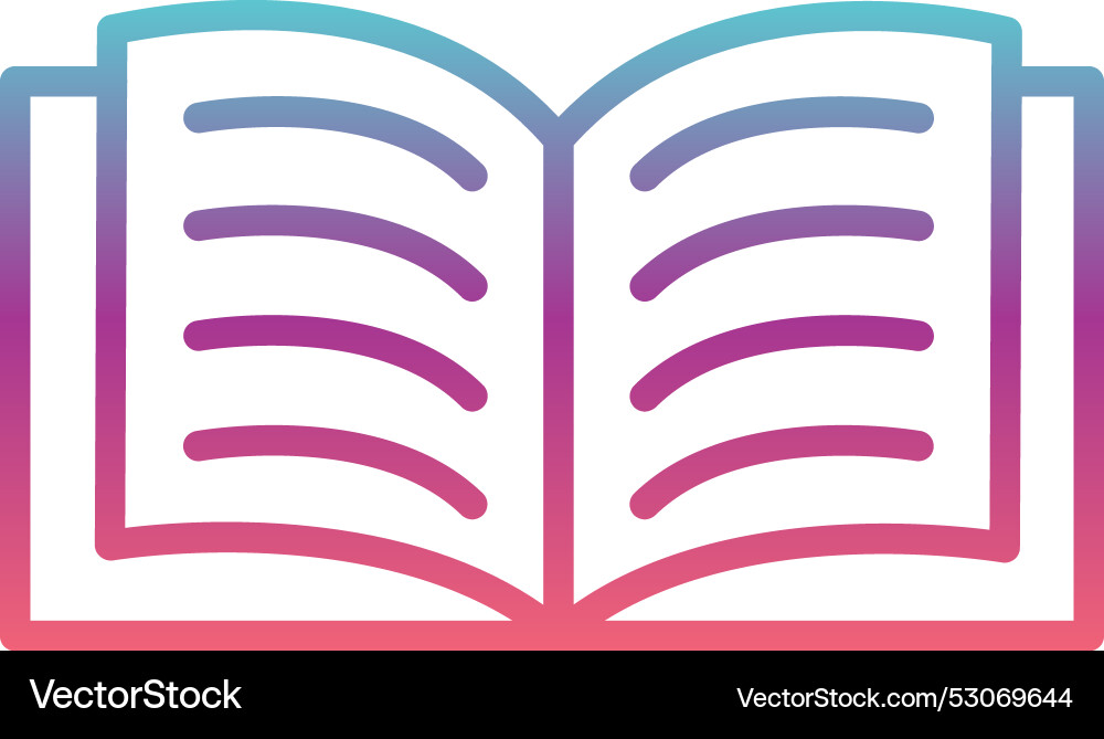 Reading book line gradient design Vector Image