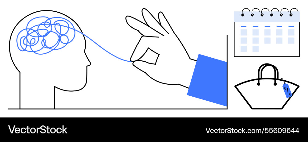 Simplifying mental complexity with organization Simplifying mental complexity with organization vector image