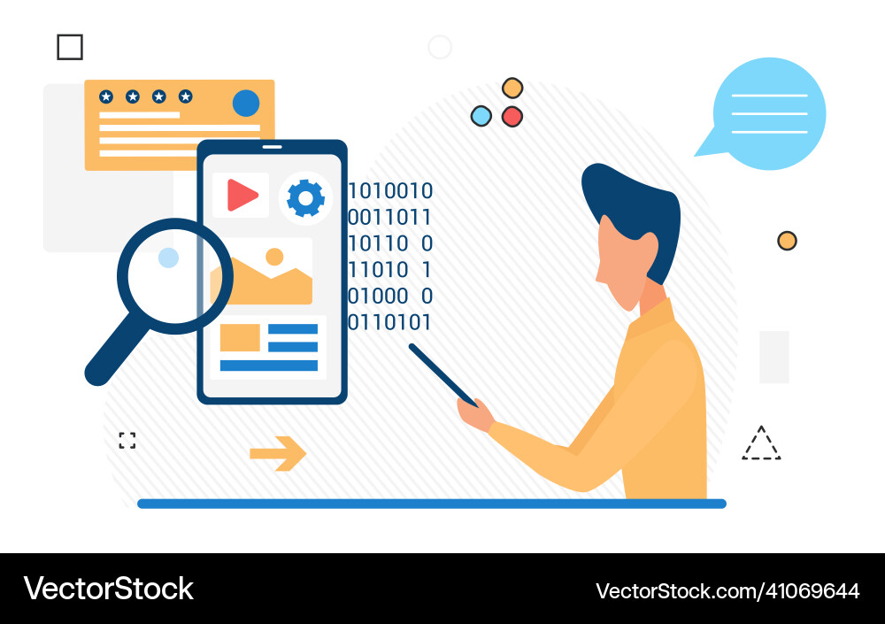 Technology app development creation of mobile Technology app development creation of mobile Vector Image