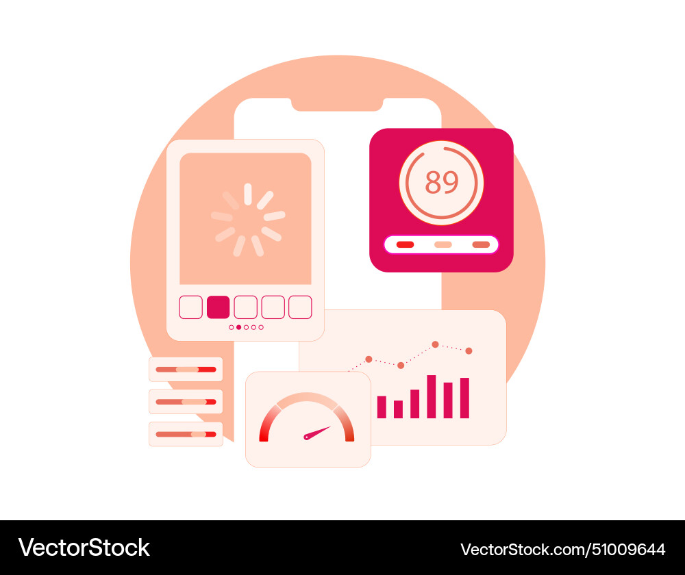 Website performance optimization icon web page Website performance optimization icon web page vector image