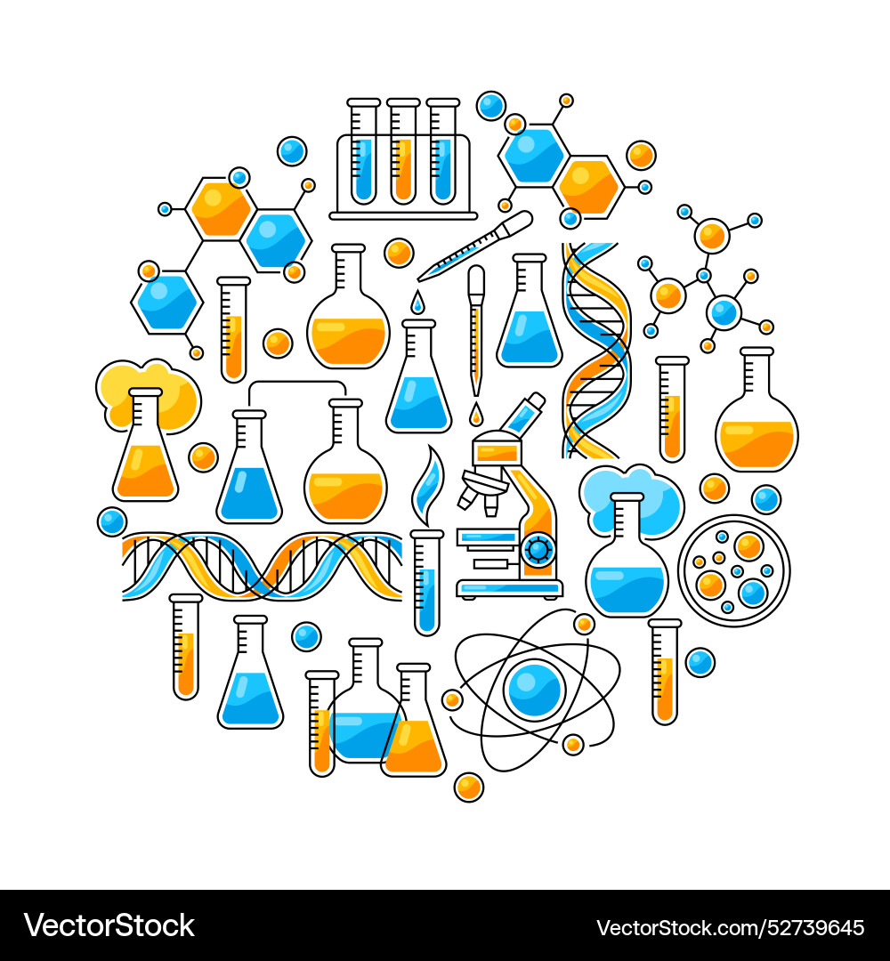 Background with science items medical concept Vector Image