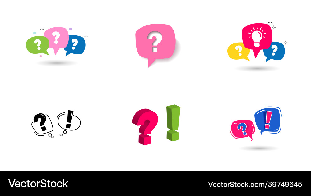 Big set icon bubble with question mark Big set icon bubble with question mark vector image