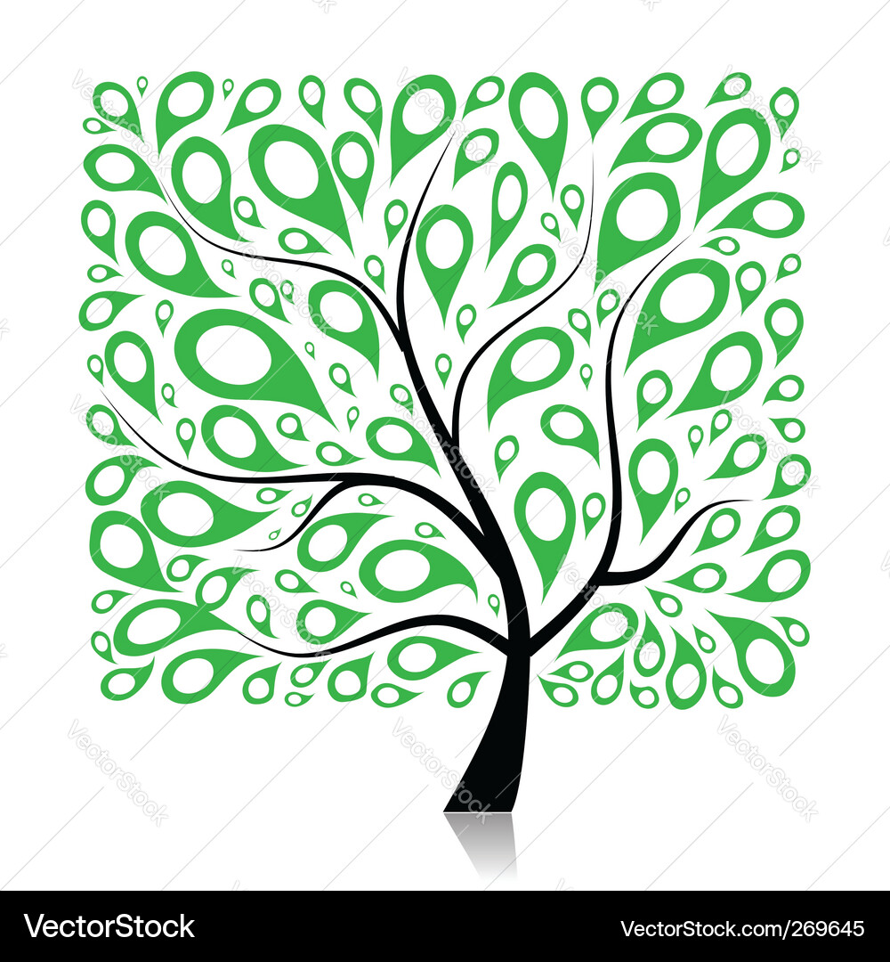 Elegant Tree Silhouette Vector Image
