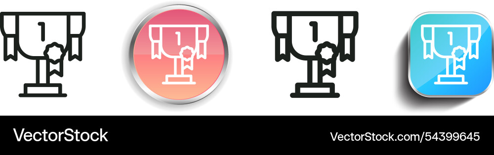 Gold cup icon thin linear regular and button Vector Image