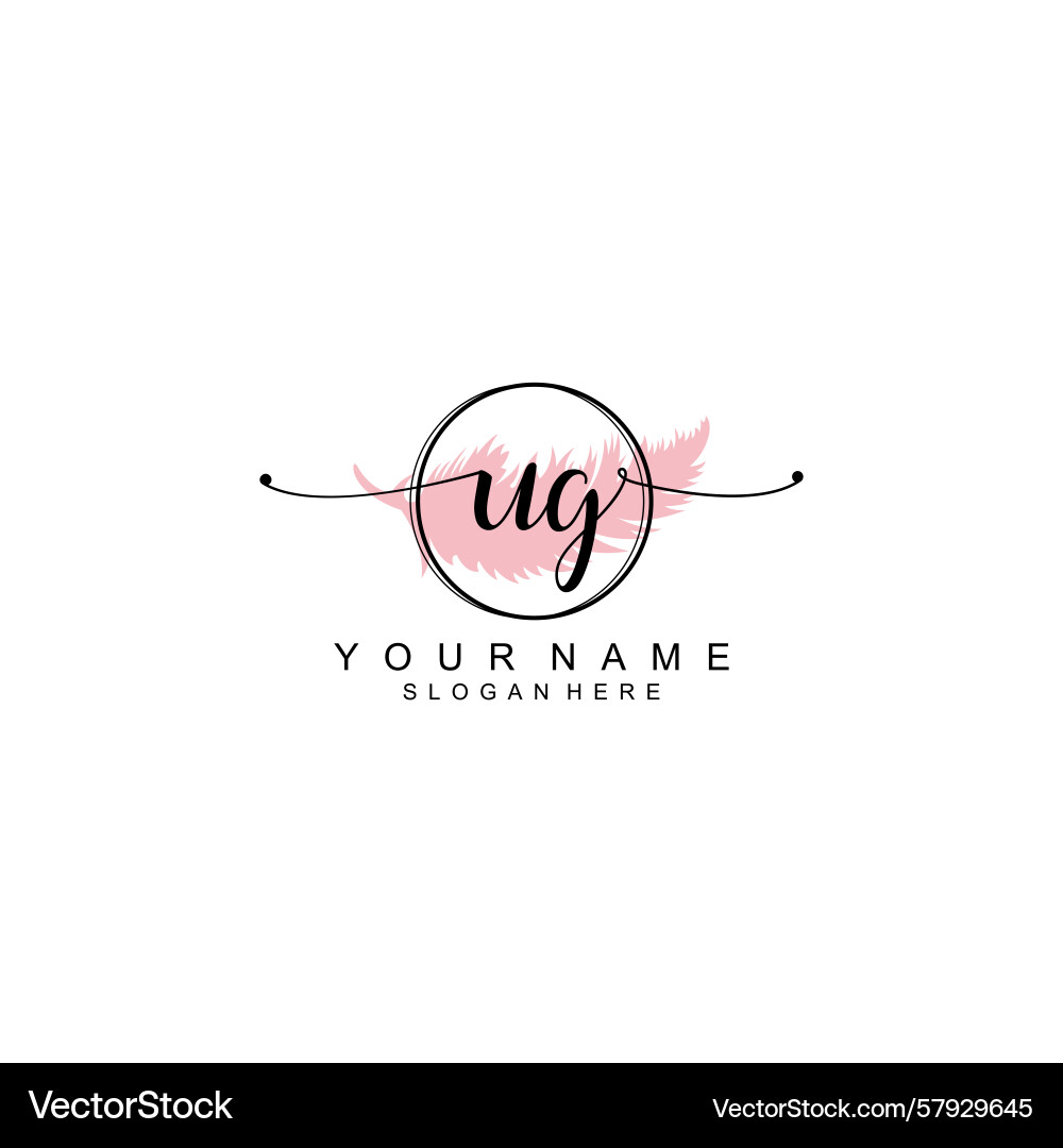 Handwriting logo concepts with initial ug Handwriting logo concepts with initial ug Vector Image