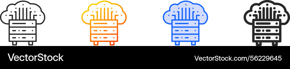 Server iconthin linear gradient blue stroke Server iconthin linear gradient blue stroke vector image