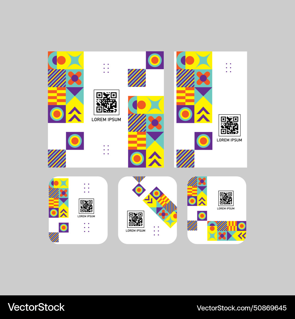 Set of different size qr code label vector image