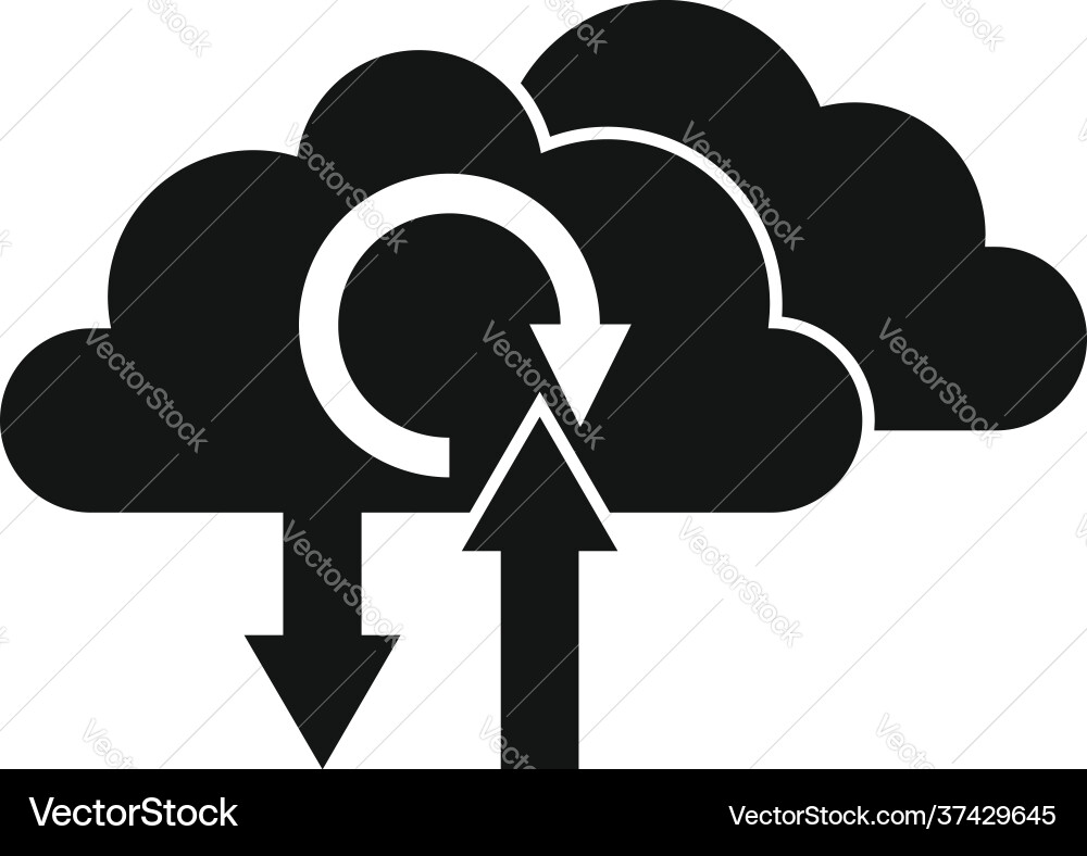 Update software from cloud icon simple style Update software from cloud icon simple style vector image