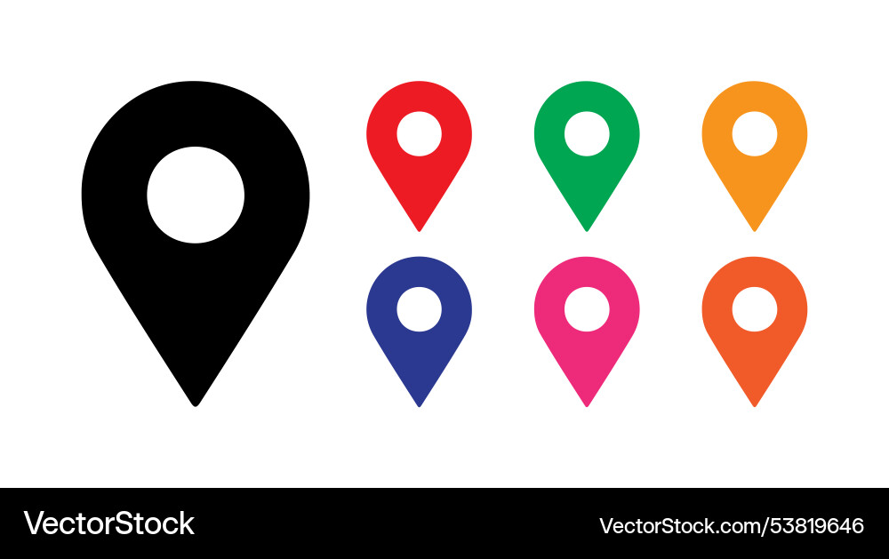 A set of location pin pointer or maps marker icon Vector Image