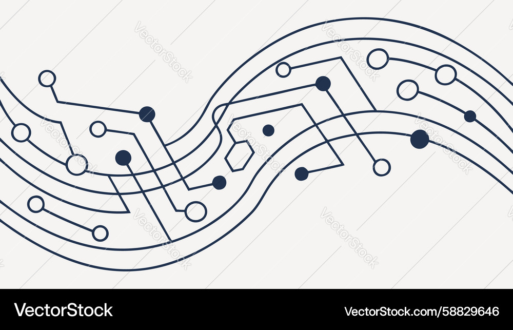 Abstract circuit flow digital data connections Vector Image