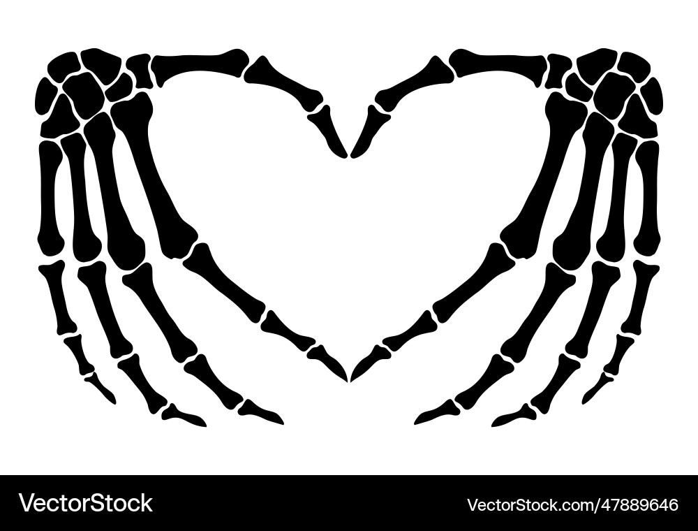 Bone signs skeleton love finger skull Bone signs skeleton love finger skull vector image
