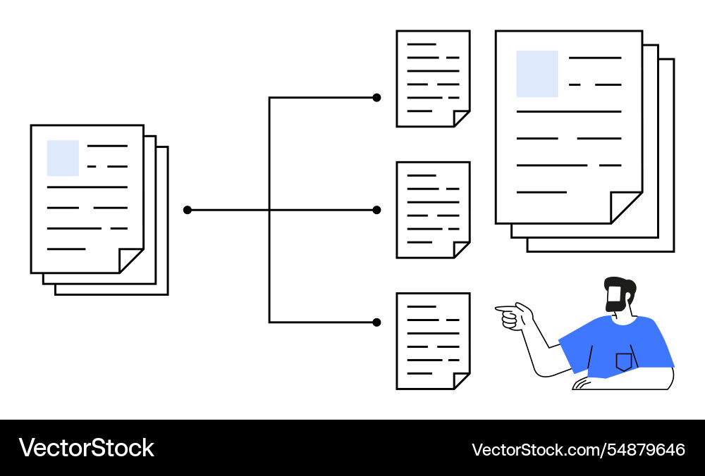 Document organization and management workflow Vector Image