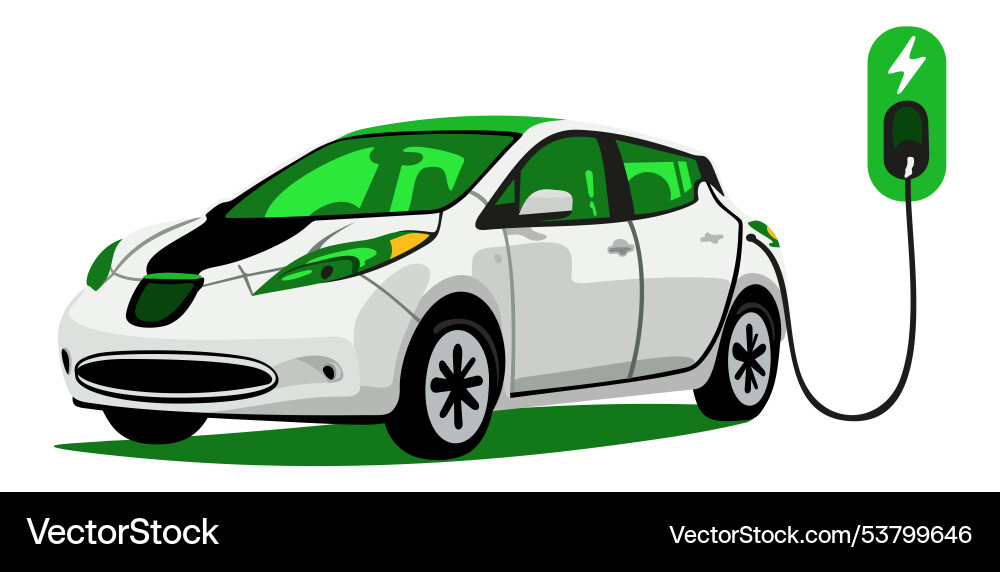 Elektroautos laden umweltfreundlich Elektroautos laden umweltfreundlich vektorbild