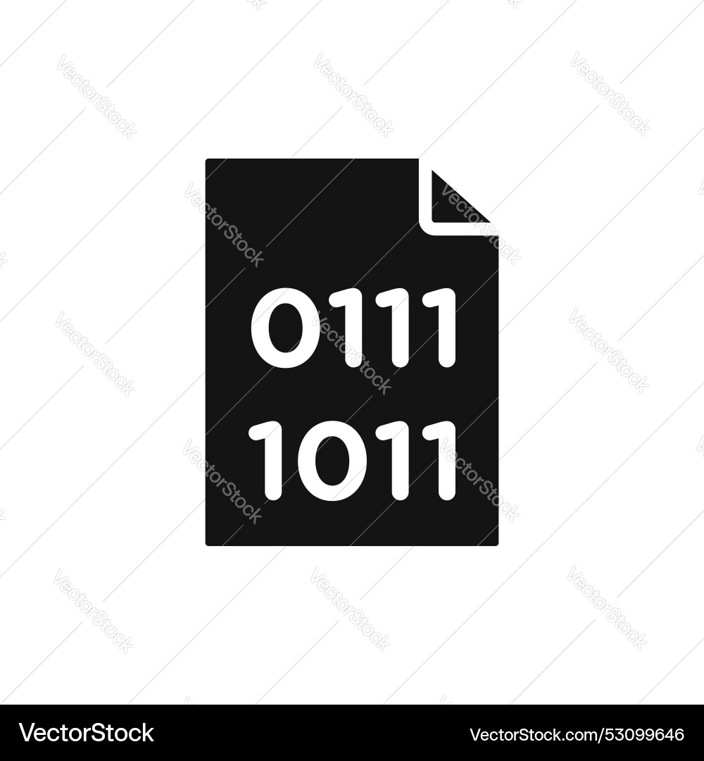 File binary icon isolated on white background File binary icon isolated on white background vector image