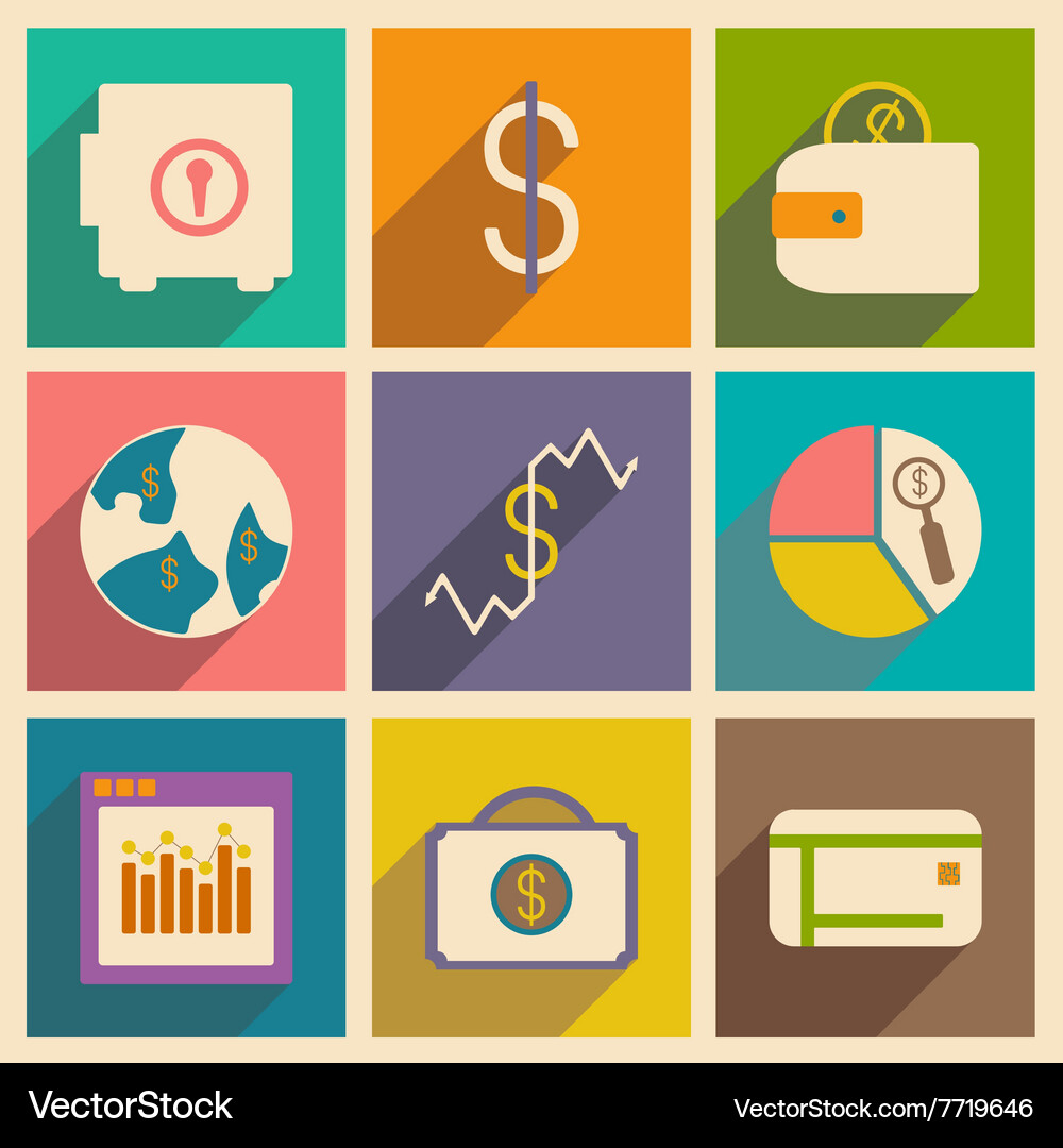 Flat with shadow concept and mobile application Vector Image