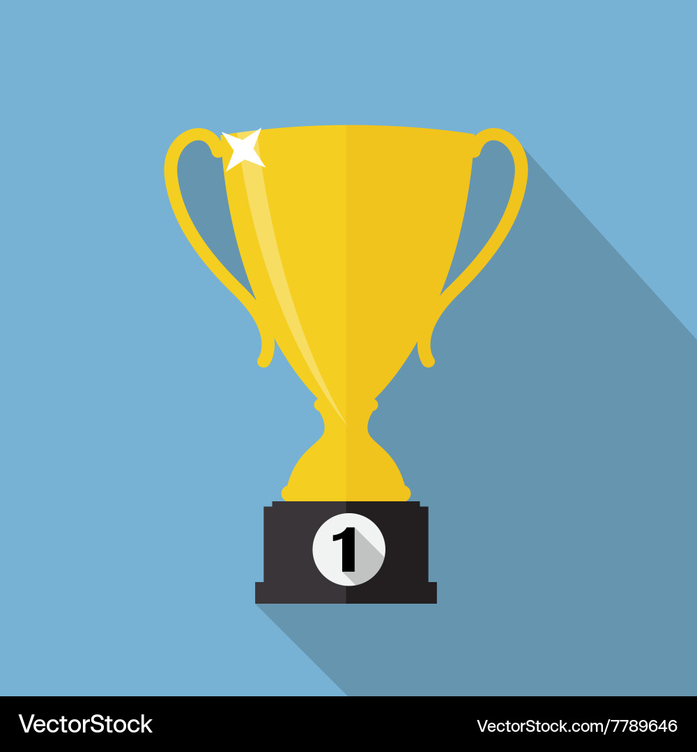 Gold trophy cup winner Royalty Free Vector Image