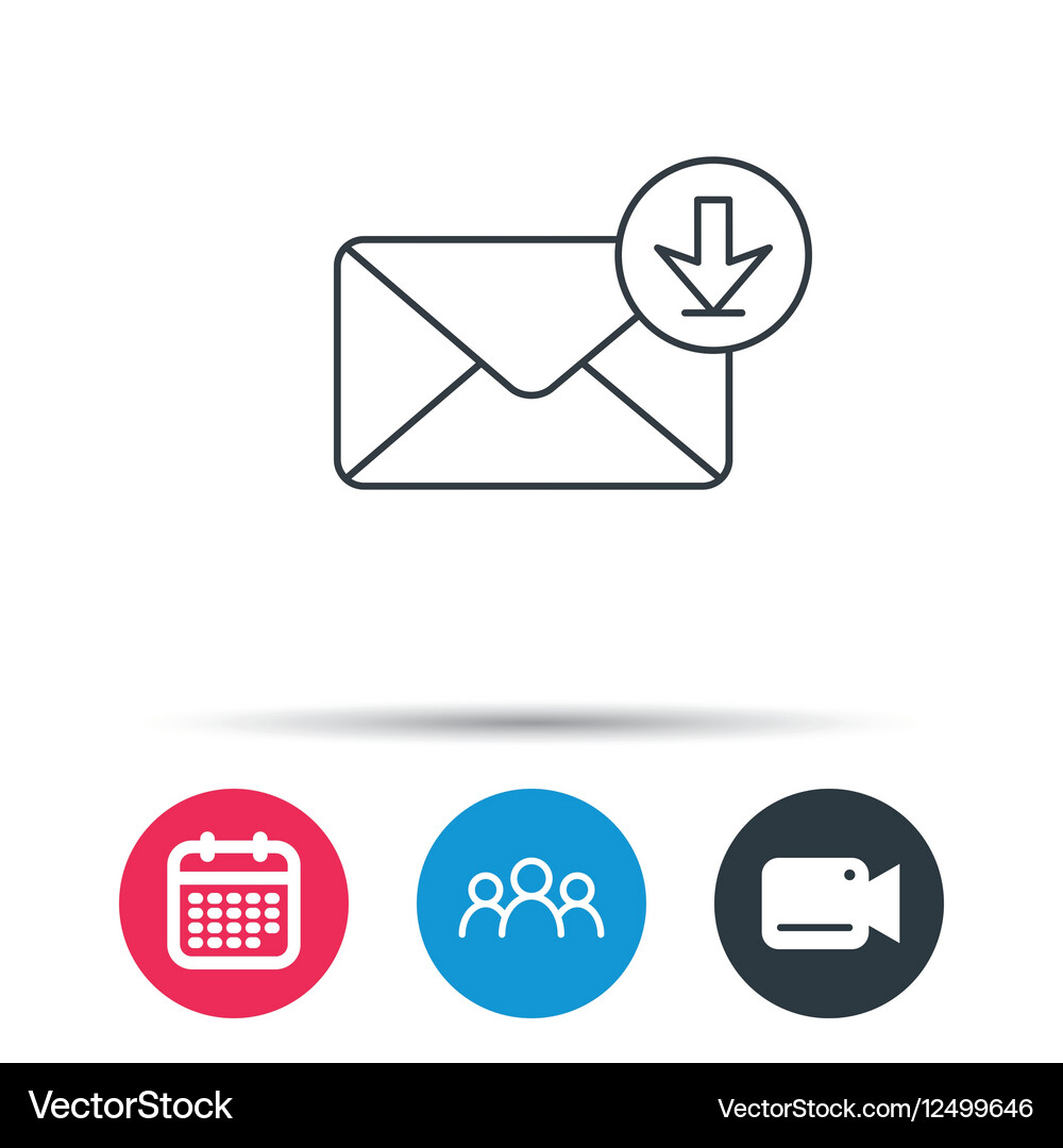 Mail inbox icon email message sign Vector Image