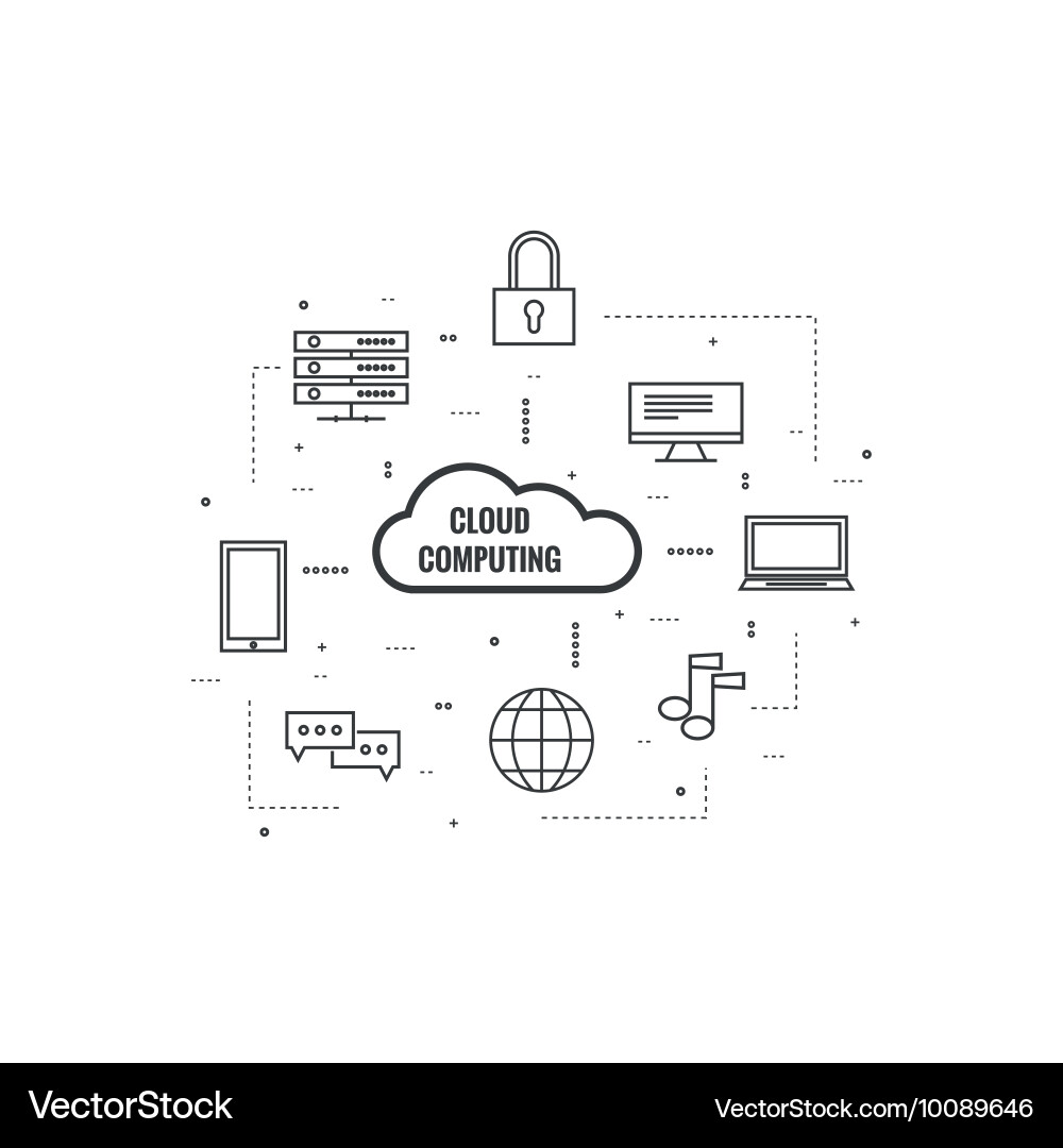 Network cloud computing vector image