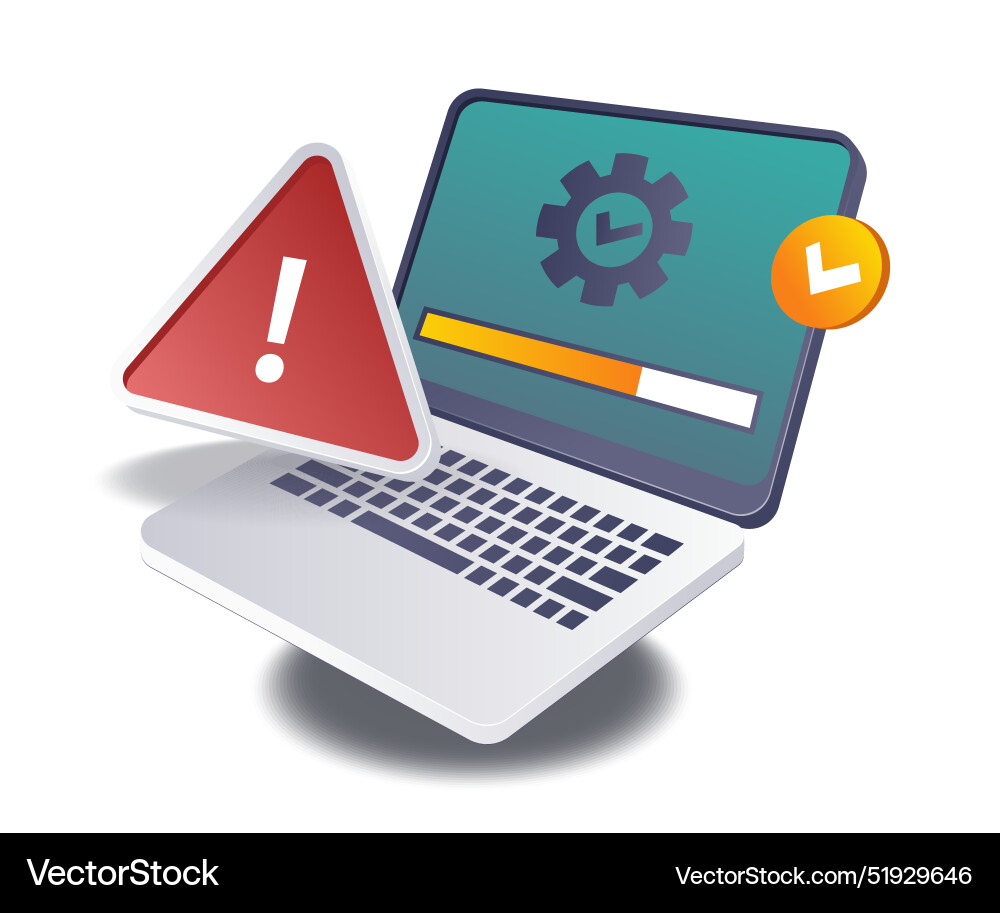 Process of troubleshooting computer warnings Process of troubleshooting computer warnings vector image