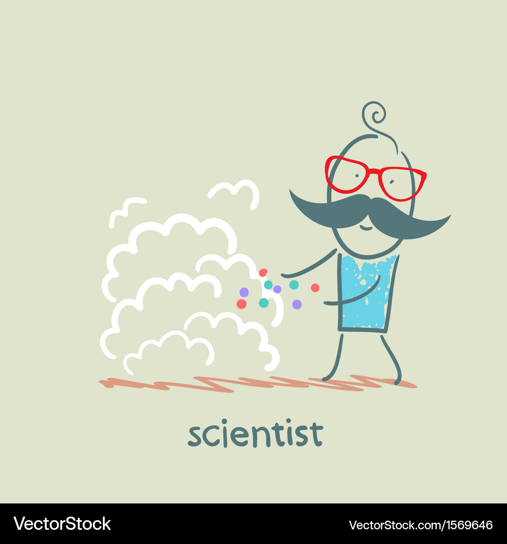 Scientist conjures with numbers Vector Image