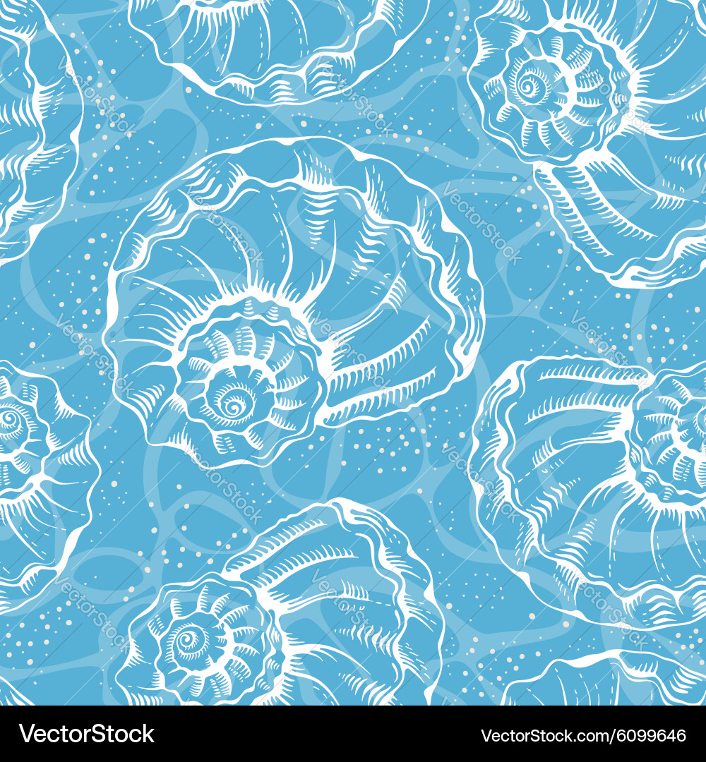 Seashell Seamless Pattern vector image