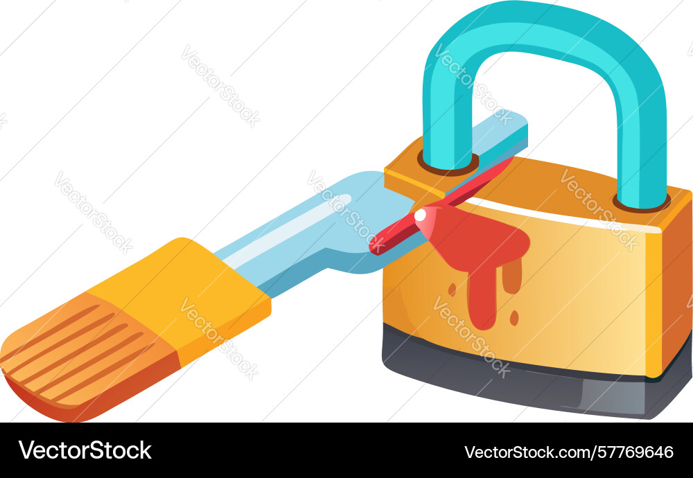 Security customization padlock icon with paint Vector Image