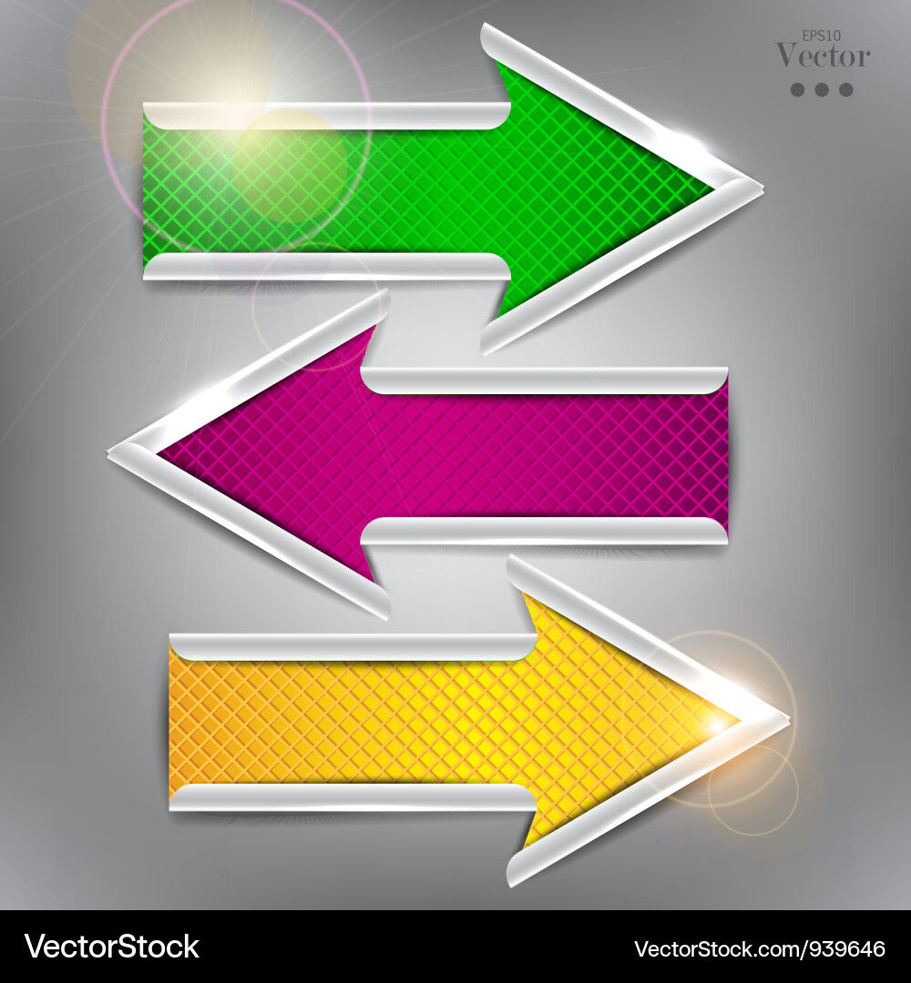 Set of colorful arrows website elements vector image