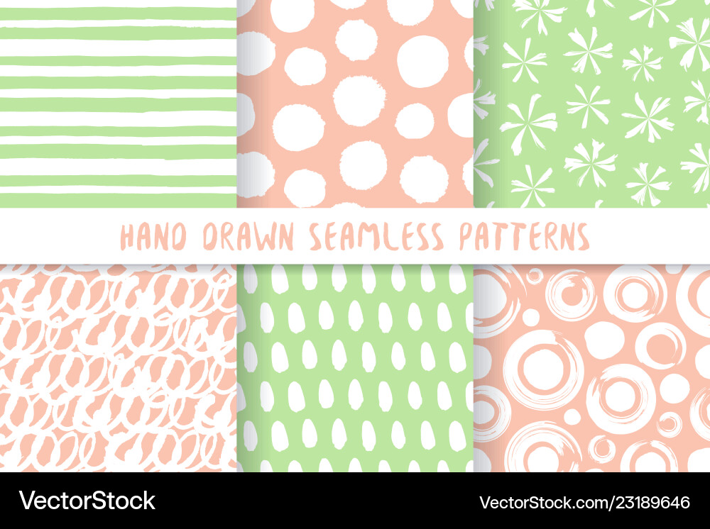 Set of six stylish patterns vector image