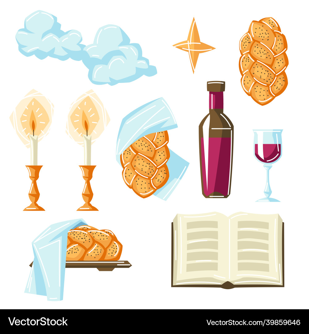Shabbat Shalom Religiöse Objekte Vektorbild