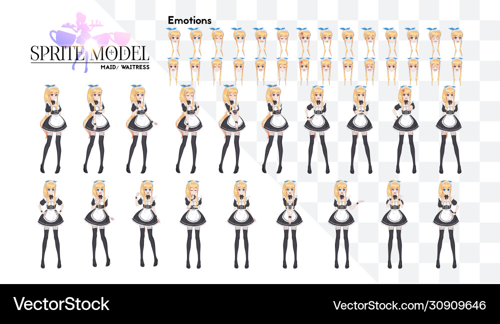 Sprite full length character for game visual vector image