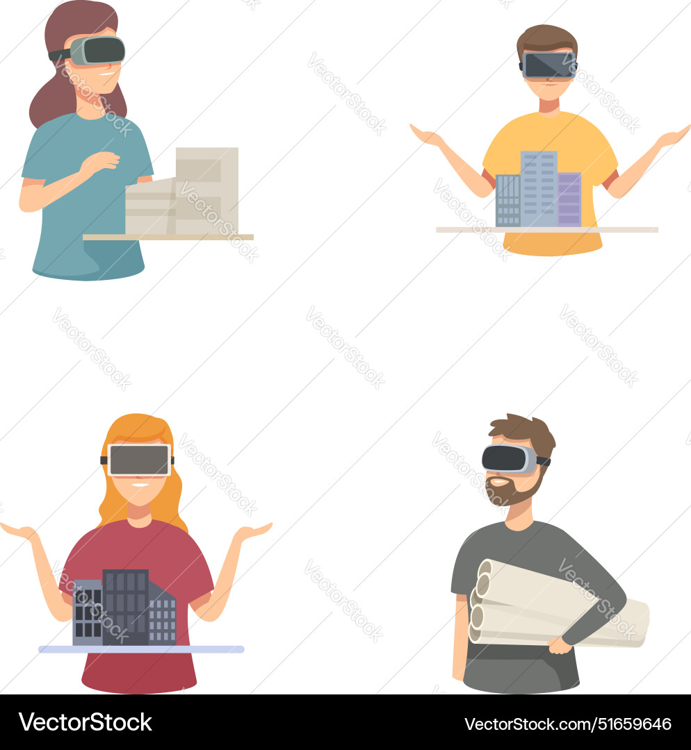 Virtual reality architecture design concept Virtual reality architecture design concept vector image