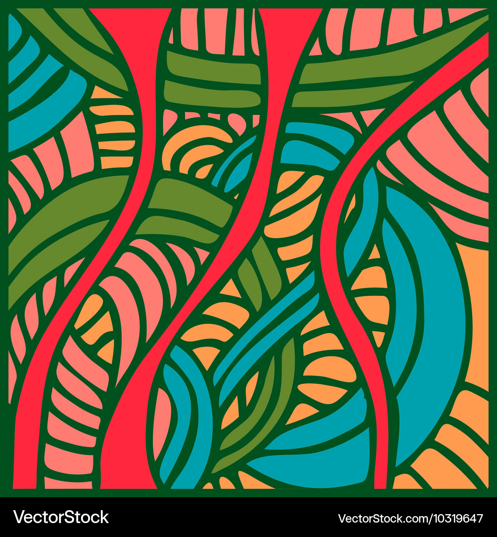 Abstract pattern with lines and waves Vector Image