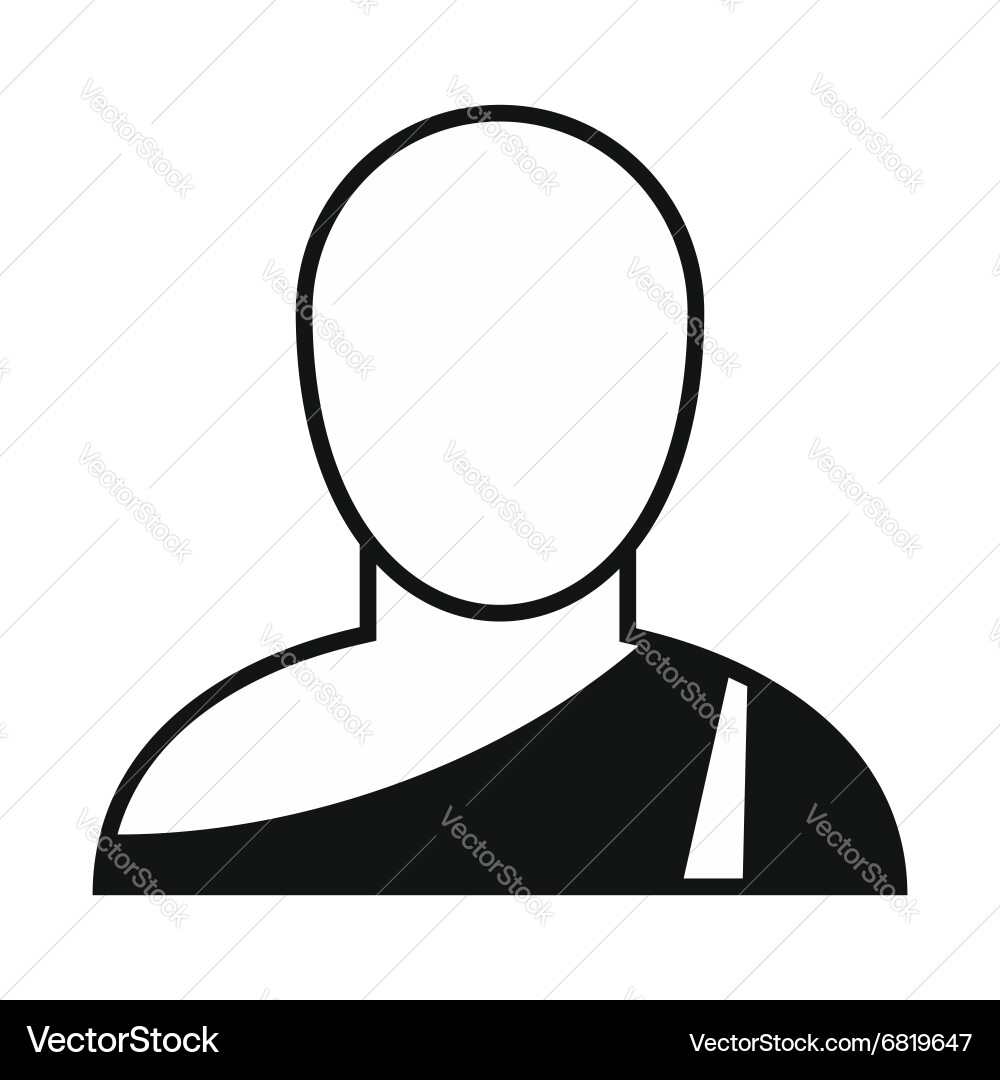 Buddhist monk simple icon Vector Image