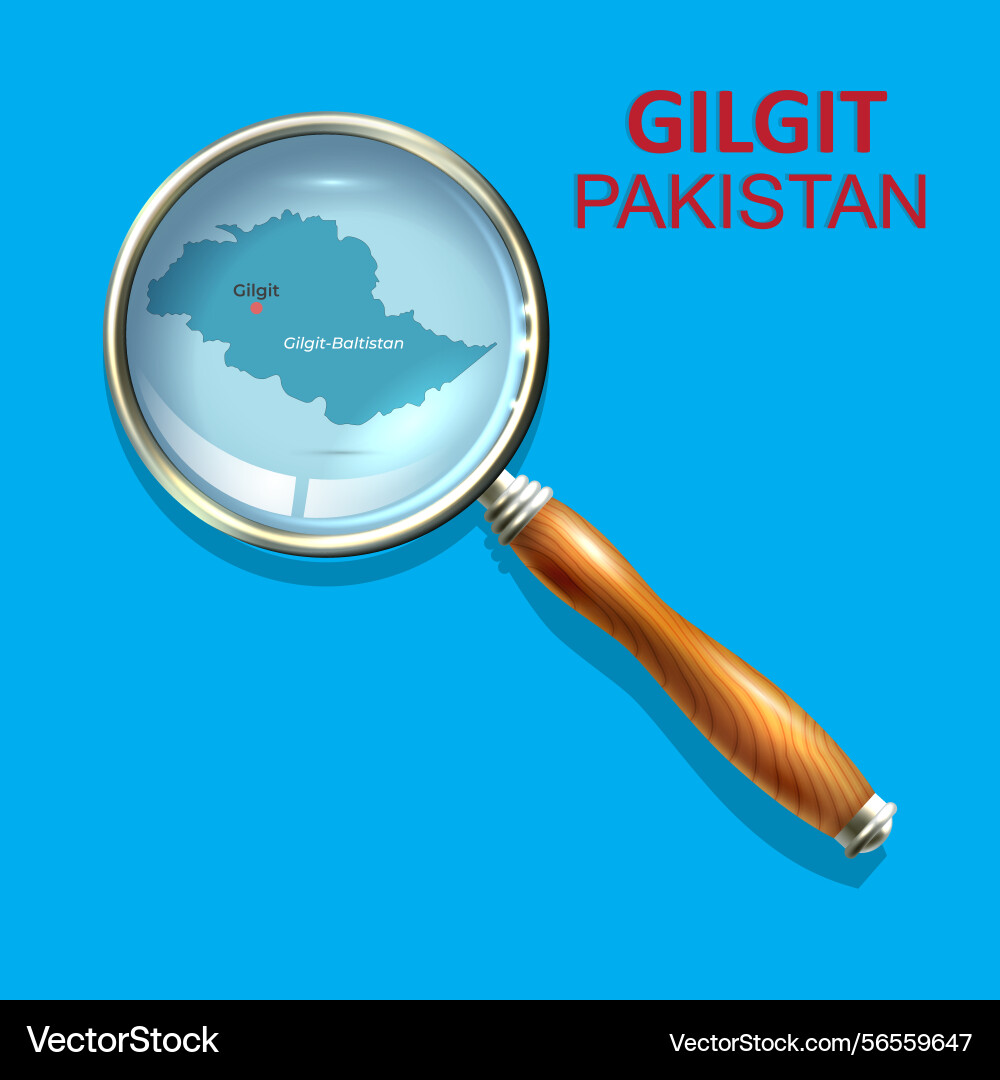 Gilgit magnifier with a map of an abstract Gilgit magnifier with a map of an abstract vector image
