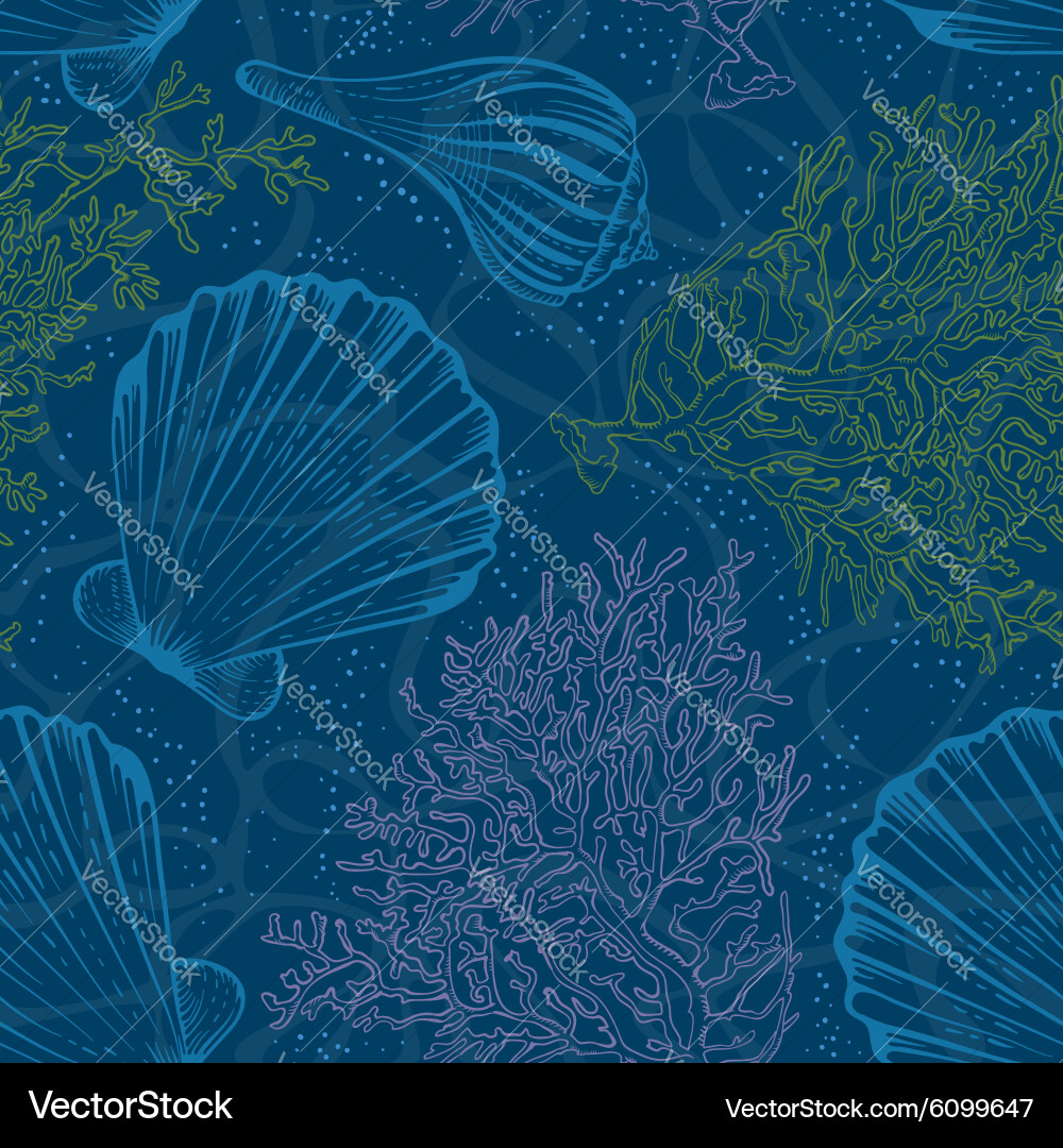 Seashell Seamless Pattern vector image