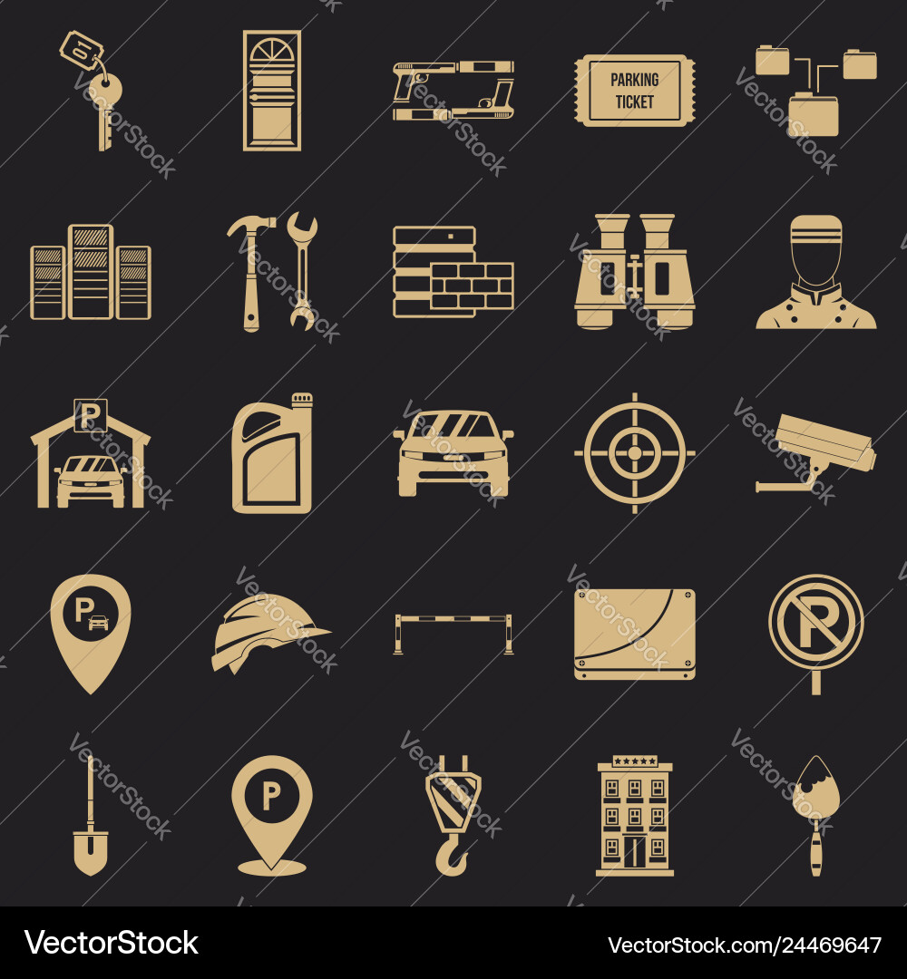 Spanner icons set simple style Vector Image