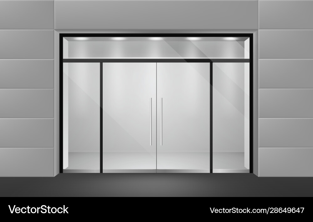Store front view from outside to empty Store front view from outside to empty vector image