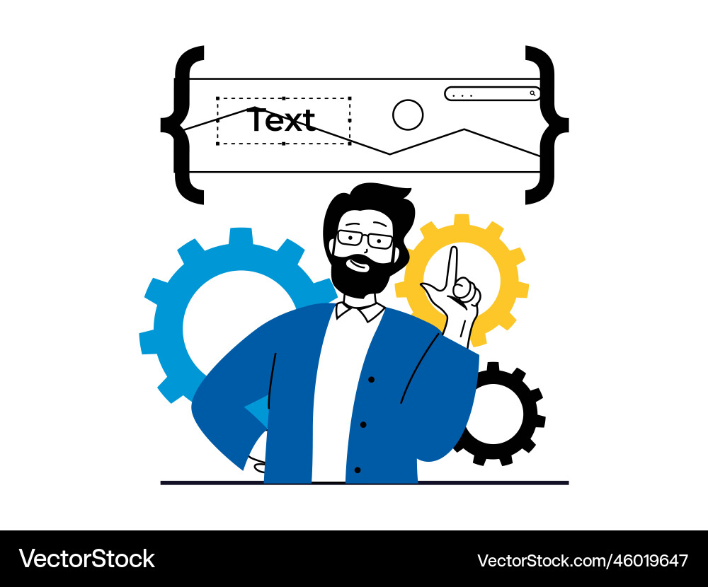 Web development concept with character situation Web development concept with character situation vector image