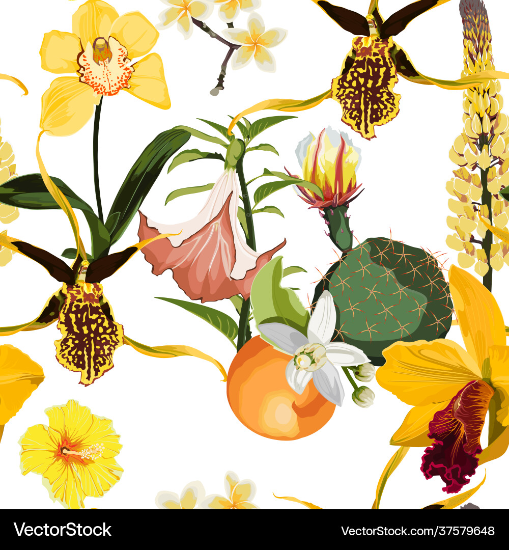 Aquarell Stil exotische gelbe Blumen Aquarell Stil exotische gelbe Blumen vektorbild