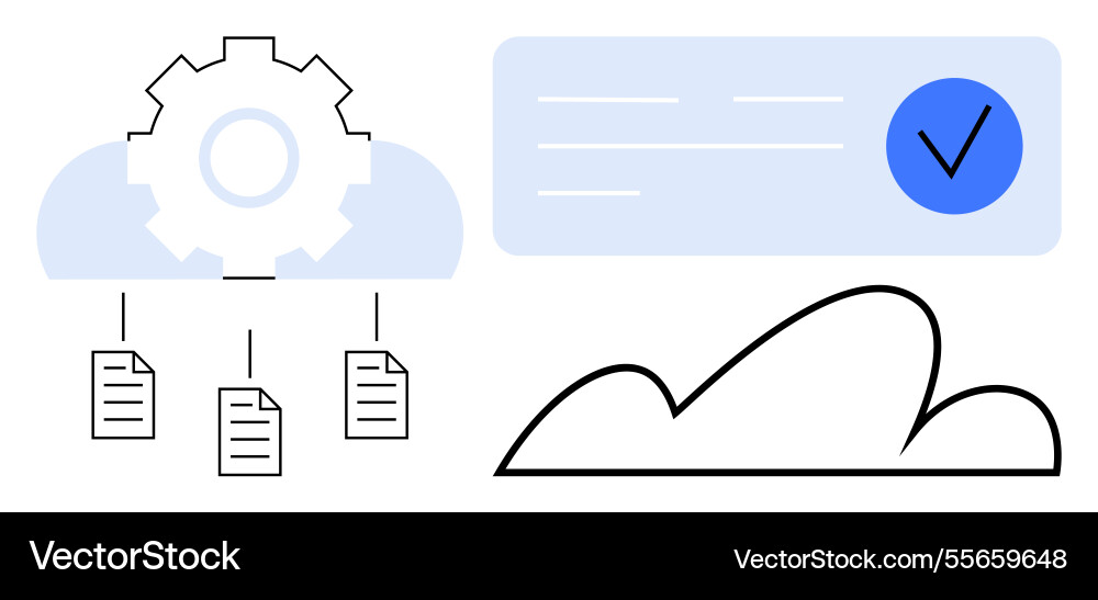 Cloud integration with file management Cloud integration with file management vector image
