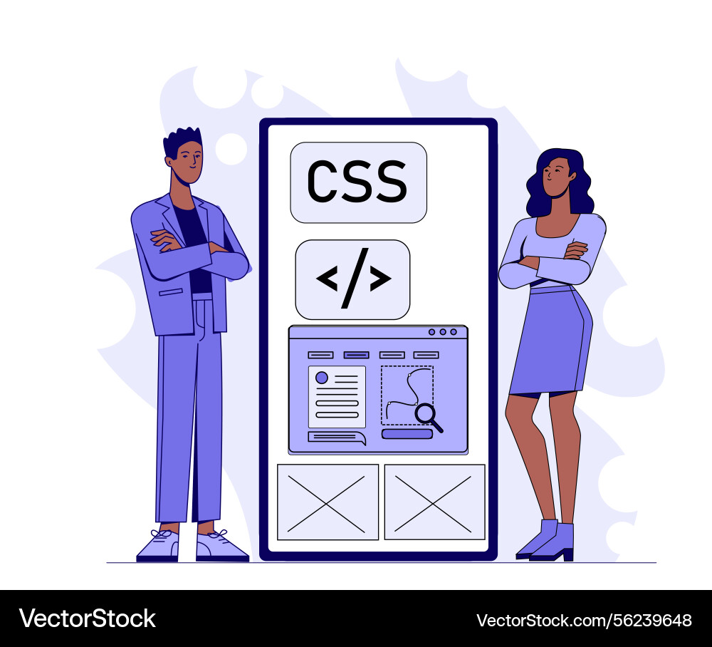 Css development team concept design Css development team concept design vector image
