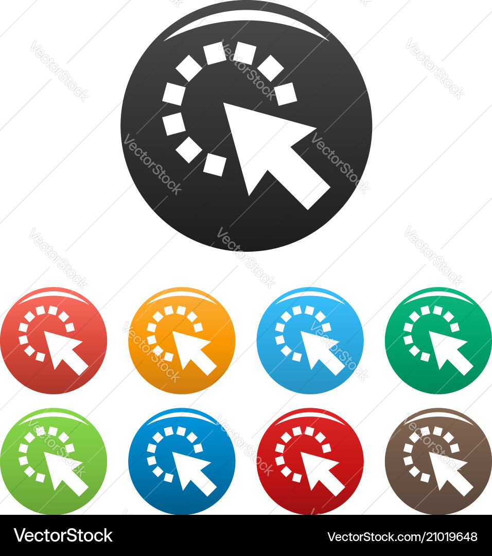 Cursor pixel icons set color Cursor pixel icons set color vector image