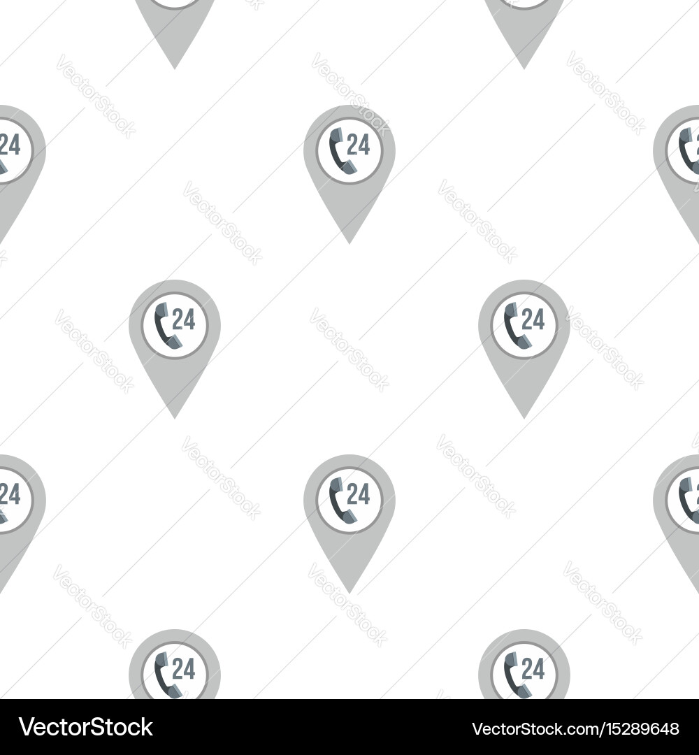 Gray map pointer with phone handset sign pattern Vector Image