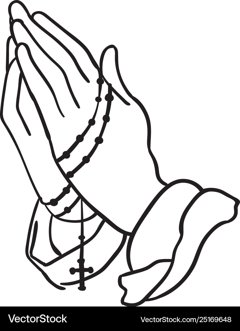 Praying hands Royalty Free Vector Image - VectorStock