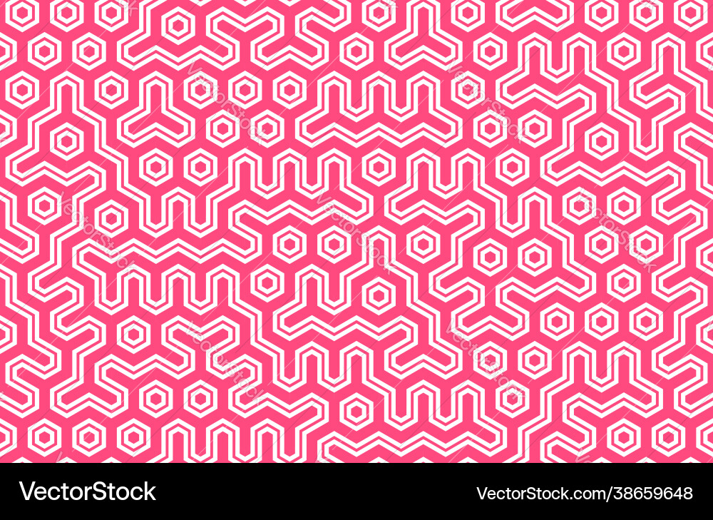 Seamless geometric pattern with hexagons and lines Seamless geometric pattern with hexagons and lines vector image